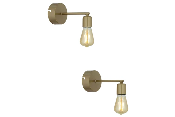 Binay Eskitme 2'li Retro Aplik Seti Yatak Odası-Yatak başı,Cafe,Restoran için Duvar Lambası ürün görseli 1