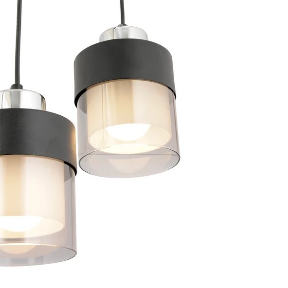 Boris 3 Lü Yuvarlak Siyah-Krom Sarkıt Modern Genç Odası Mutfak Salon Sarkıt Avize - Resim 6