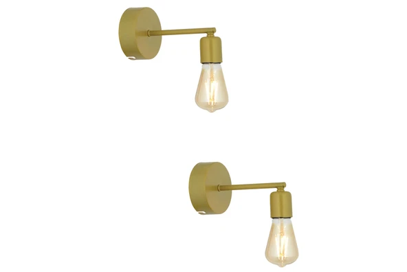 Binay Gold 2'li Aplik Seti Yatak Odası-Yatak başı,Cafe,Restoran için Duvar Lambası ürün görseli 1