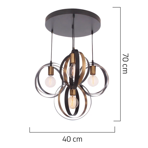 Avanos 4'Lü Modern Retro Sarkıt Mutfak Salon Avize - Resim 4