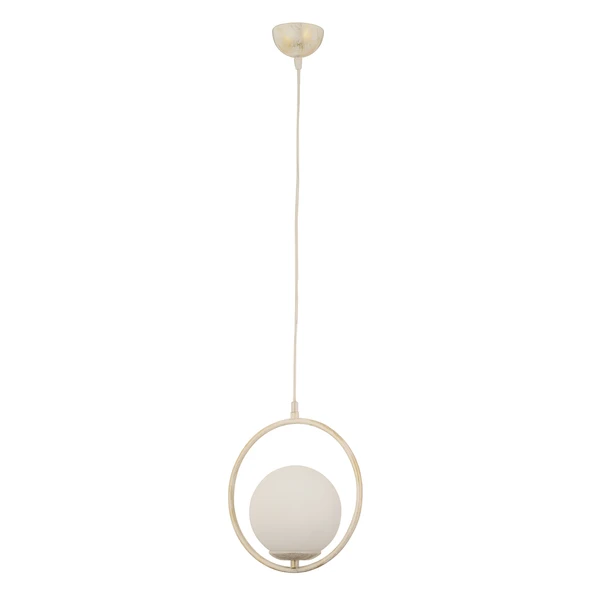 Luis Tekli Beyaz Silme Sarkıt Beyaz Camlı Modern Sarkıt Mutfak Salon Sarkıt Avize - Resim 6