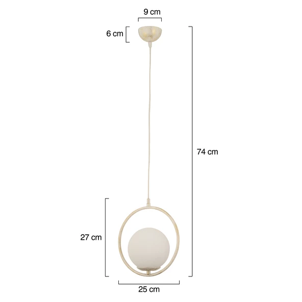 Luis Tekli Beyaz Silme Sarkıt Beyaz Camlı Modern Sarkıt Mutfak Salon Sarkıt Avize - Resim 8