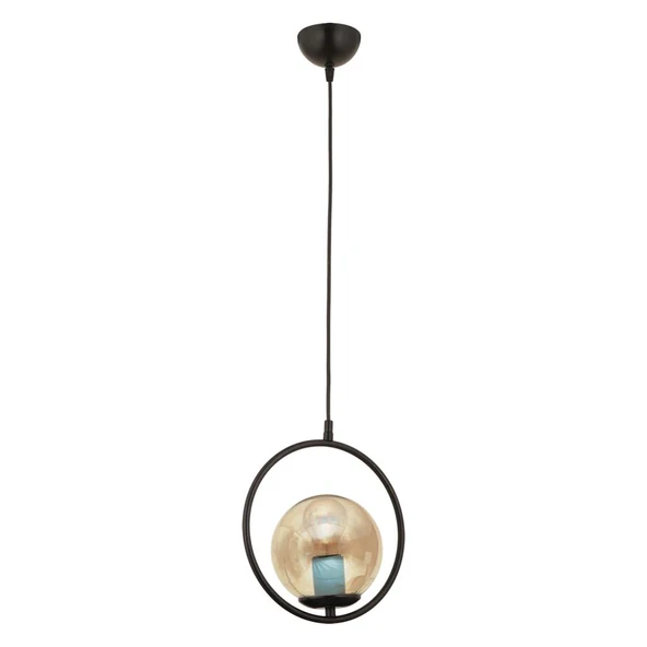 Luis Tekli Siyah Bal Camlı Modern Sarkıt Mutfak Salon Sarkıt Avize - Resim 2