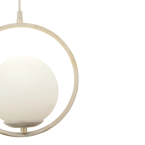 Luis Tekli Beyaz Silme Sarkıt Beyaz Camlı Modern Sarkıt Mutfak Salon Sarkıt Avize - Resim 7