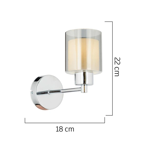 Goldie Krom Yatak Odası-Yatak Başı Duvar Lambası 2'li Aplik Seti - Resim 3