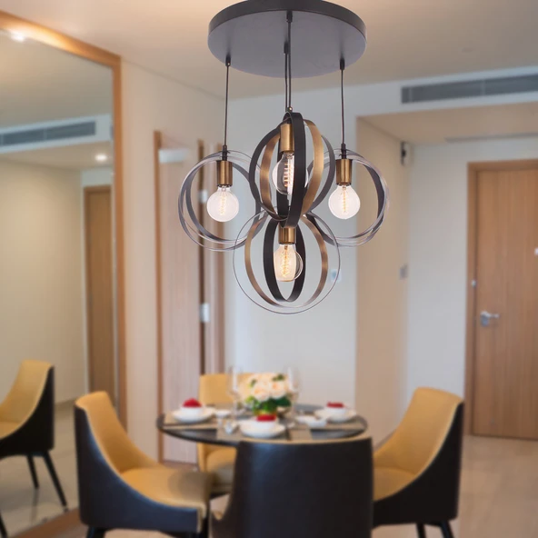 Avanos 4'Lü Modern Retro Sarkıt Mutfak Salon Avize - Resim 2