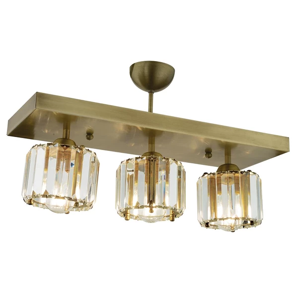 Apliqa Sabrina 3 Lü Sıralı Eskitme Plafonyer Kristalli Taşlı Modern Tasarım Kristal Salon Avize - 8