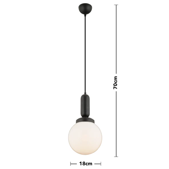 Arlo Tekli Siyah Modern Sarkıt Top Avize Mutfak Salon Sarkıt Avize - Resim 9