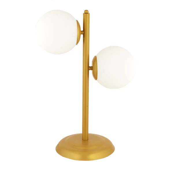 Apliqa Siena 2Li Gold Boyalı Beyaz Camlı Masa Lambası Modern Tasarım -Yatak Odası-Salon Abajur - 5