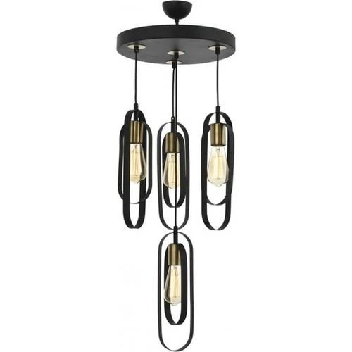 Apliqa Koza 4Lü Siyah Sarkıt Modern Genç Odası Mutfak Retro Salon Avize - Resim 2