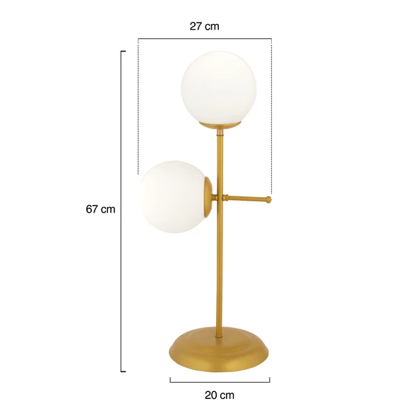 Apliqa GÜNAY 2Lİ GOLD CAMLI ABAJUR - 3