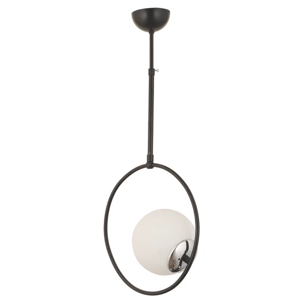 Apliqa Eric Tekli Krom Beyaz Camlı Modern Sarkıt Mutfak Salon Sarkıt Avize - Resim 5