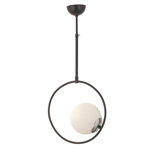 Apliqa Eric Tekli Krom Beyaz Camlı Modern Sarkıt Mutfak Salon Sarkıt Avize - Resim 3