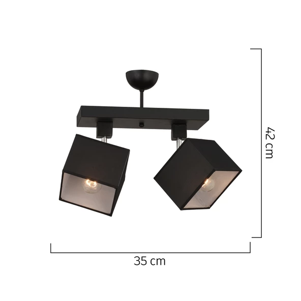 Apliqa Grande 2Li Siyah Modern Koridor Mutfak Salon Plafonyer Avize - Resim 4