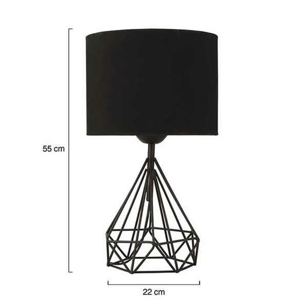 Apliqa Bien Siyah Modern Tasarım Salon-Oturma Odası Retro Abajur - 3