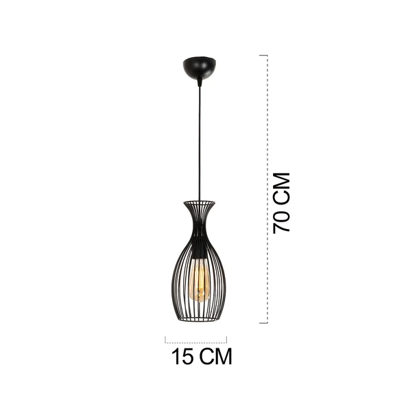 Luti Tekli Telli Siyah Modern Sarkıt Mutfak Salon Sarkıt Avize - Resim 4