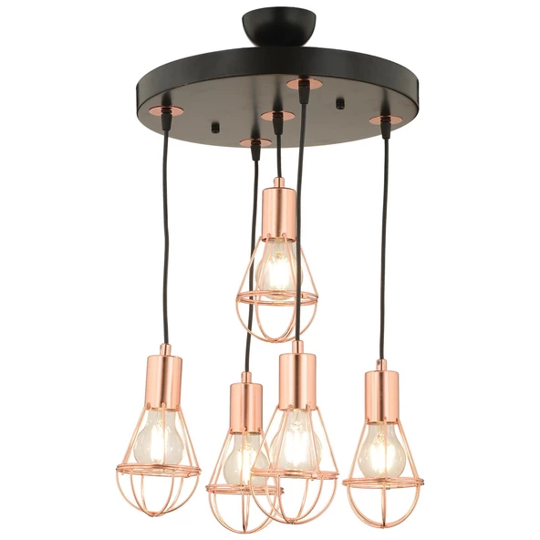 Apliqa Ciri 5 Li Yuvarlak Gold Kaplama Tel Sarkıt Modern Genç Odası Mutfak Oturma Odası Salon Sarkıt Avize - 3