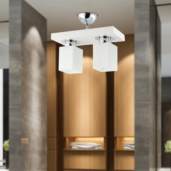 Apliqa Kare 2Li Modern Plafonyer Genç Odası MutfakYatak Odası Avize - 2