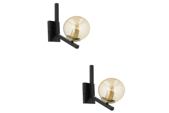 Mikel Siyah-Eskitme 2'li Aplik Seti Yatak Odası-Yatak başı,Cafe,Restoran için Duvar Lambası ürün görseli 1