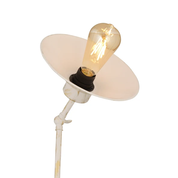 Helga Beyaz Patinalı Dekoratif Tasarım Retro Modern Metal Lambader - Resim 7