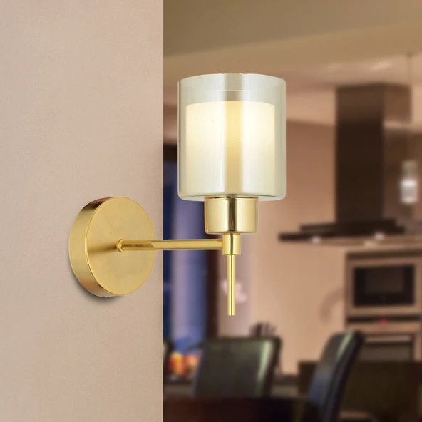 Cemre Gold Duvar Lambası Modern Yatak Odası-Yatak Başı Tasarım Duvar Aplik - Resim 2