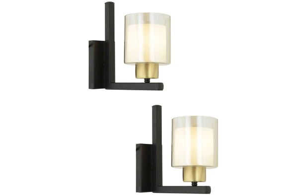 Tisse Siyah-Eskitme 2'li Aplik Seti Yatak Odası-Yatak Başı Duvar Lambası ürün görseli 1