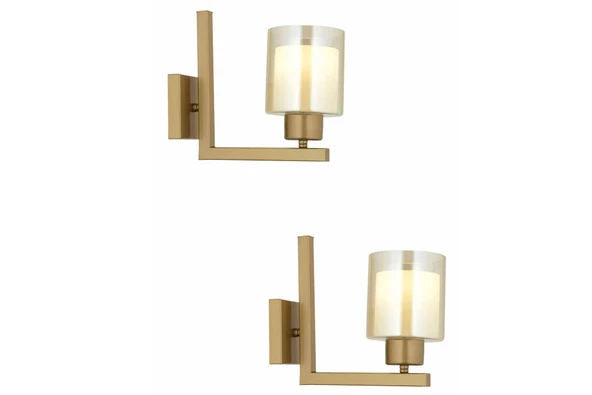 Tisse Eskitme Boyalı Yatak Odası-Yatak Başı Duvar Lambası 2'li Aplik Seti ürün görseli 1