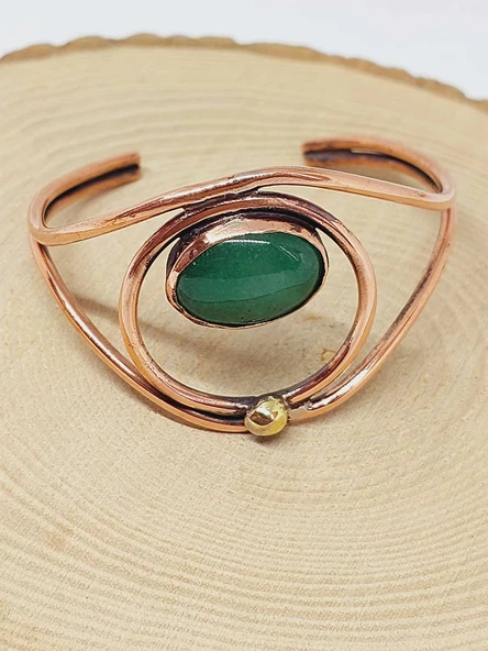 Aventurin Taşı Motifli Bakır Bileklik (52530) ürün görseli