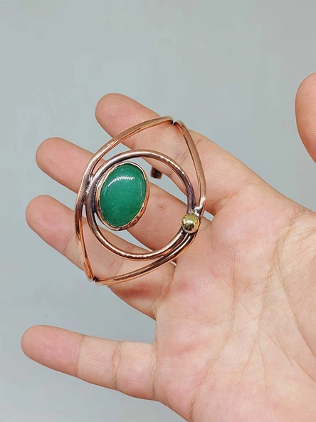 Aventurin Taşı Motifli Bakır Bileklik (52530) - Resim 4