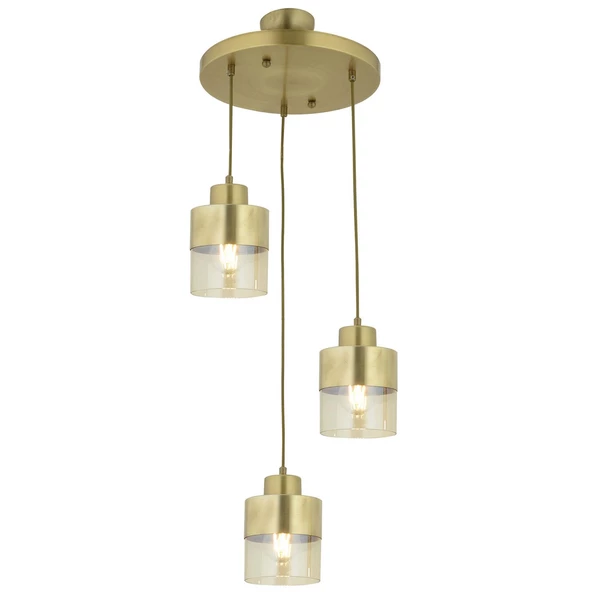 Apliqa Boris 3Lü Yuvarlak Komple Eskitme Sarkıt Modern Genç Odası Mutfak Salon Avize - 4