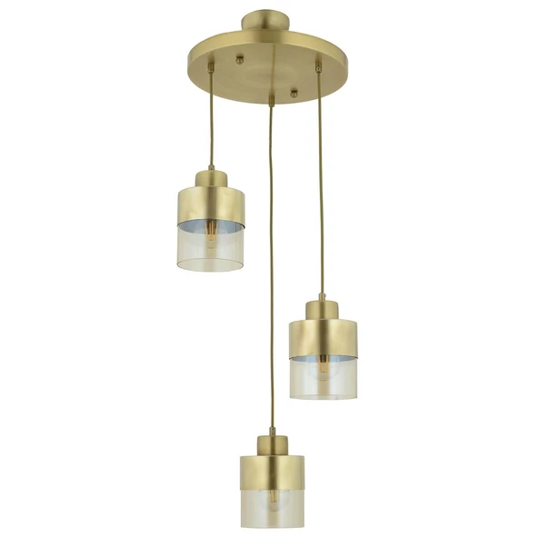 Apliqa Boris 3Lü Yuvarlak Komple Eskitme Sarkıt Modern Genç Odası Mutfak Salon Avize - 6