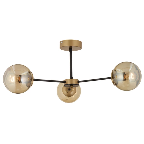 Apliqa Nide 3Lü Siyah Eskitme Bal Camlı Modern Genç Odası Yatak Odası Retro Salon Avize - Resim 4