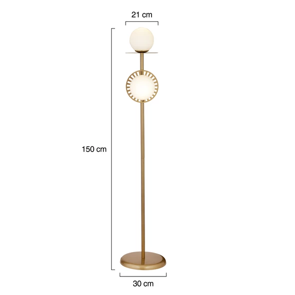 Apliqa Rakes Eskitme Beyaz Camlı Modern Tasarım Metal Lambader - 5