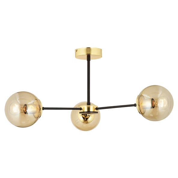 Apliqa Nide  3Lü Siyah Gold Bal Camlı Modern Genç Odası Yatak Odası Retro Salon Avize - 3