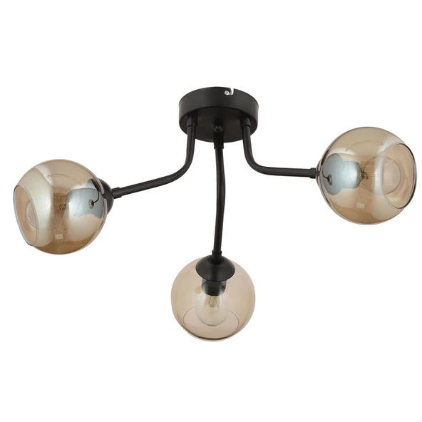 Apliqa David 3 Lü Siyah Bal Camlı Modern Genç Odası Mutfak Retro Salon Avize - Resim 6