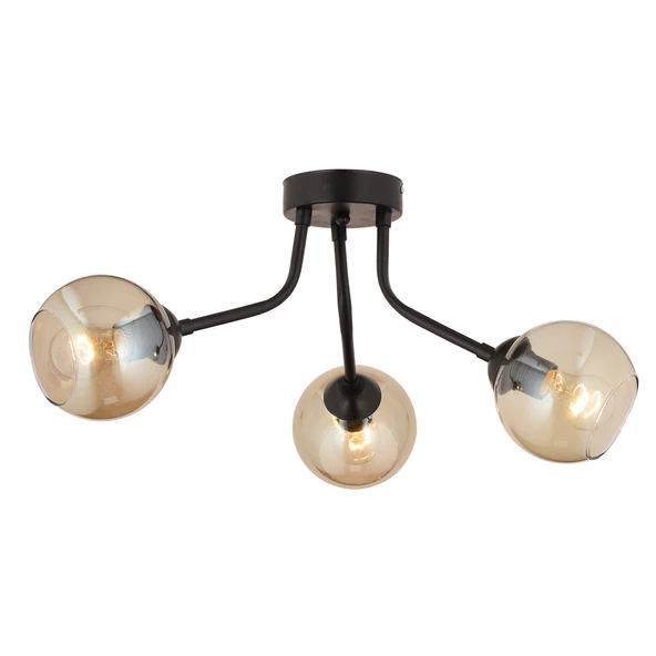 Apliqa David 3 Lü Siyah Bal Camlı Modern Genç Odası Mutfak Retro Salon Avize - Resim 5