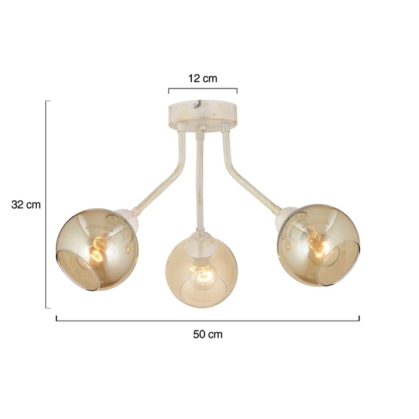 Apliqa David 3Lü Beyaz Silme Bal Camlı Modern Genç Odası MutfakSalon Avize - Resim 8