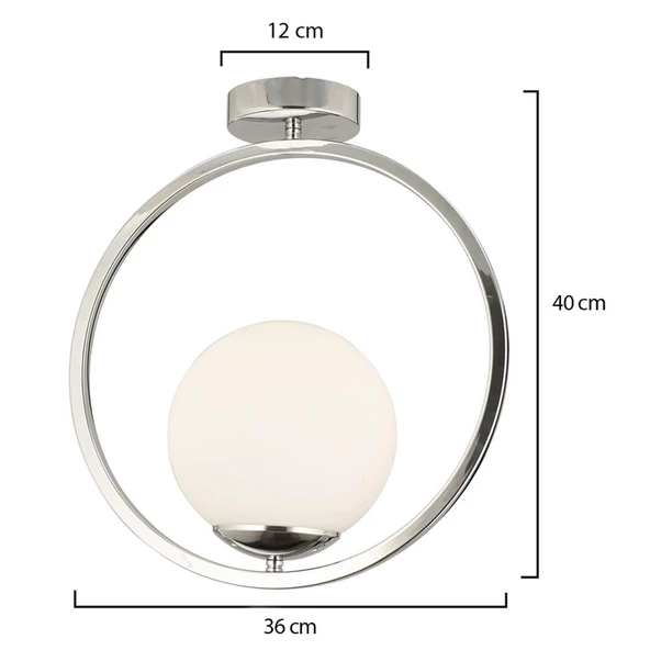 Apliqa Lifos Tekli Krom Kaplamalı Plafonyer Modern Mutfak Salon Avize - Resim 5