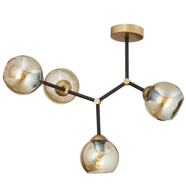 Apliqa Liva 4Lü Siyah Eskitme Modern Genç Odası Mutfak Retro Salon Avize - Resim 4