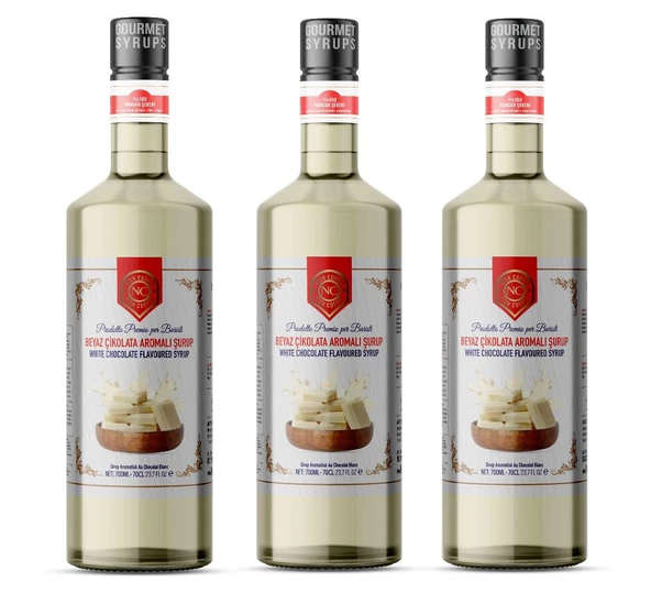 Nish Beyaz Çikolata Aromalı Şurup 3 x 700 ML-P