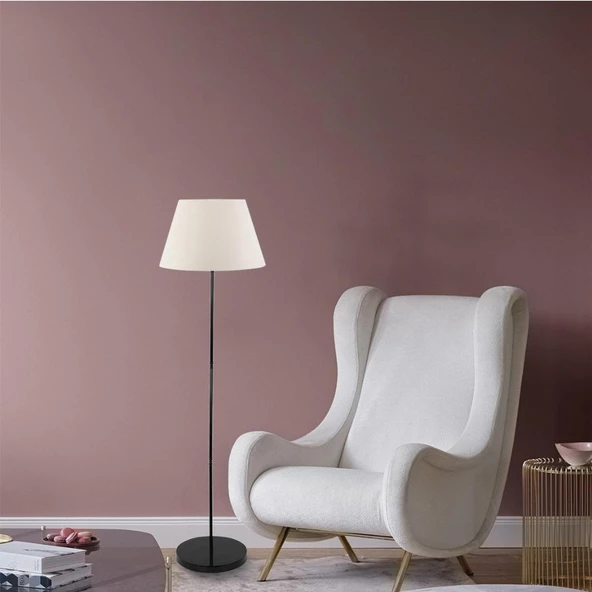 Apliqa Flora Tekli Beyaz Şapkalı Siyah Dekoratif Modern Tasarım Retro Salon Lambader - 2