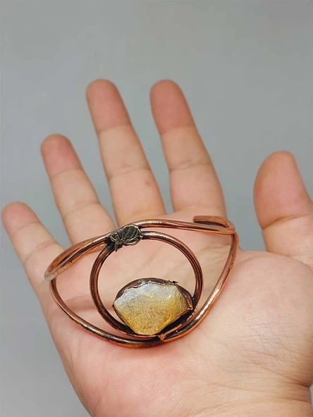 Sitrin Taşı Motifli Bakır Bileklik (52526) - Resim 3