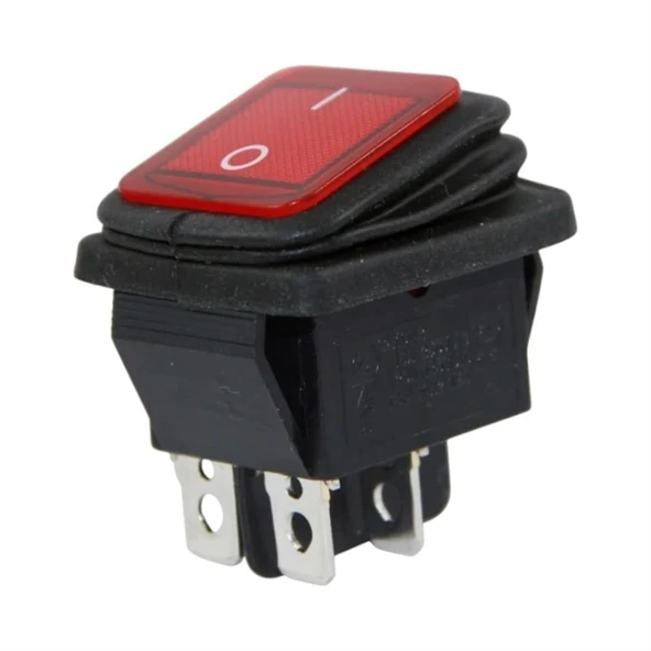 Ayt IC-104W Geniş Körüklü Işıklı On Off Anahtar Aç Kapa Düğme Buton 27x21x42 mm - 2