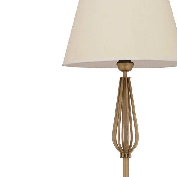 Bolivia Beyaz Şapkalı Eskitme Modern Tasarım Ayaklı Abajur Lamba Metal Lambader - Resim 4