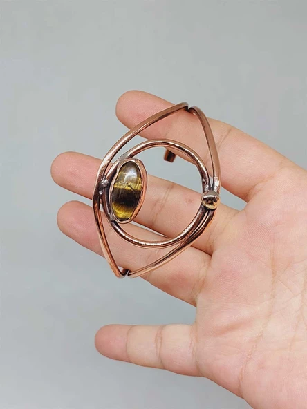 Kaplangözü Taşı Motifli Bakır Bileklik (52524) - Resim 4