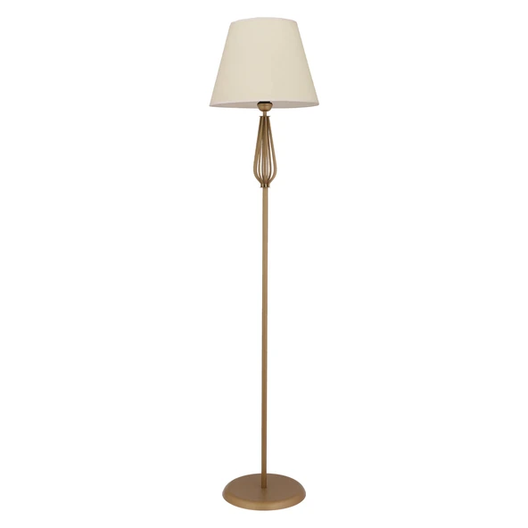 Bolivia Beyaz Şapkalı Eskitme Modern Tasarım Ayaklı Abajur Lamba Metal Lambader - Resim 3