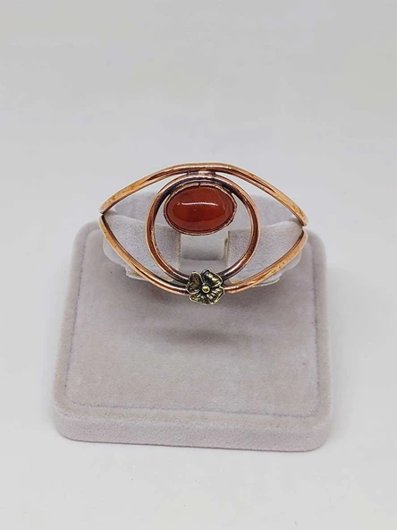 Akik Taşı Motifli Bakır Bileklik (52522) - Resim 2