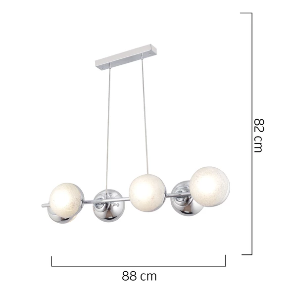 Apliqa BERCA 6LI KROM AVİZE Modern Mutfak Yemek Masası Üstü Yatak odası Salon Avize - 5