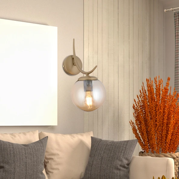 Germaine Tekli Eskitme Bal Camlı Modern Yatak Başı, Salon Aplik ürün görseli 1