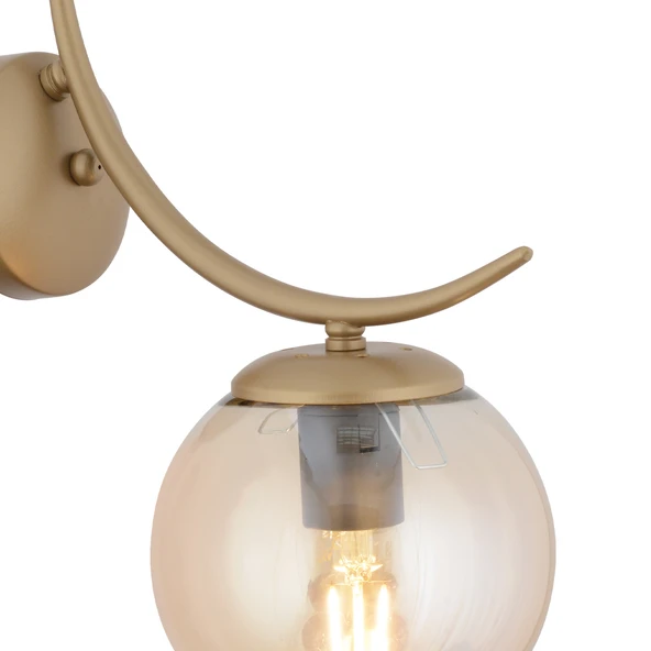 Germaine Tekli Eskitme Bal Camlı Modern Yatak Başı, Salon Aplik - Resim 4